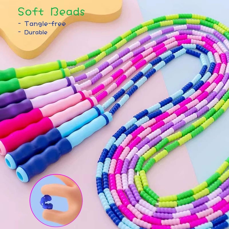 TYSISKNO Jump Rope for Kids Girls and Boys, Soft Beaded Jump Ropes, Adjustable Skipping Rope, Tangle-Free Segmented Rope for Kid and Women Men Adults Exercise, Keeping Fit, Training - 9.2Ft - Image 2